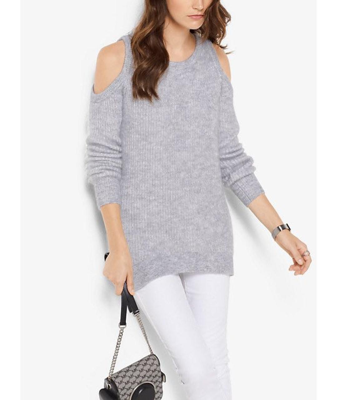 MICHAEL KORS Серый шерстяной джемпер / свитер, фото 7