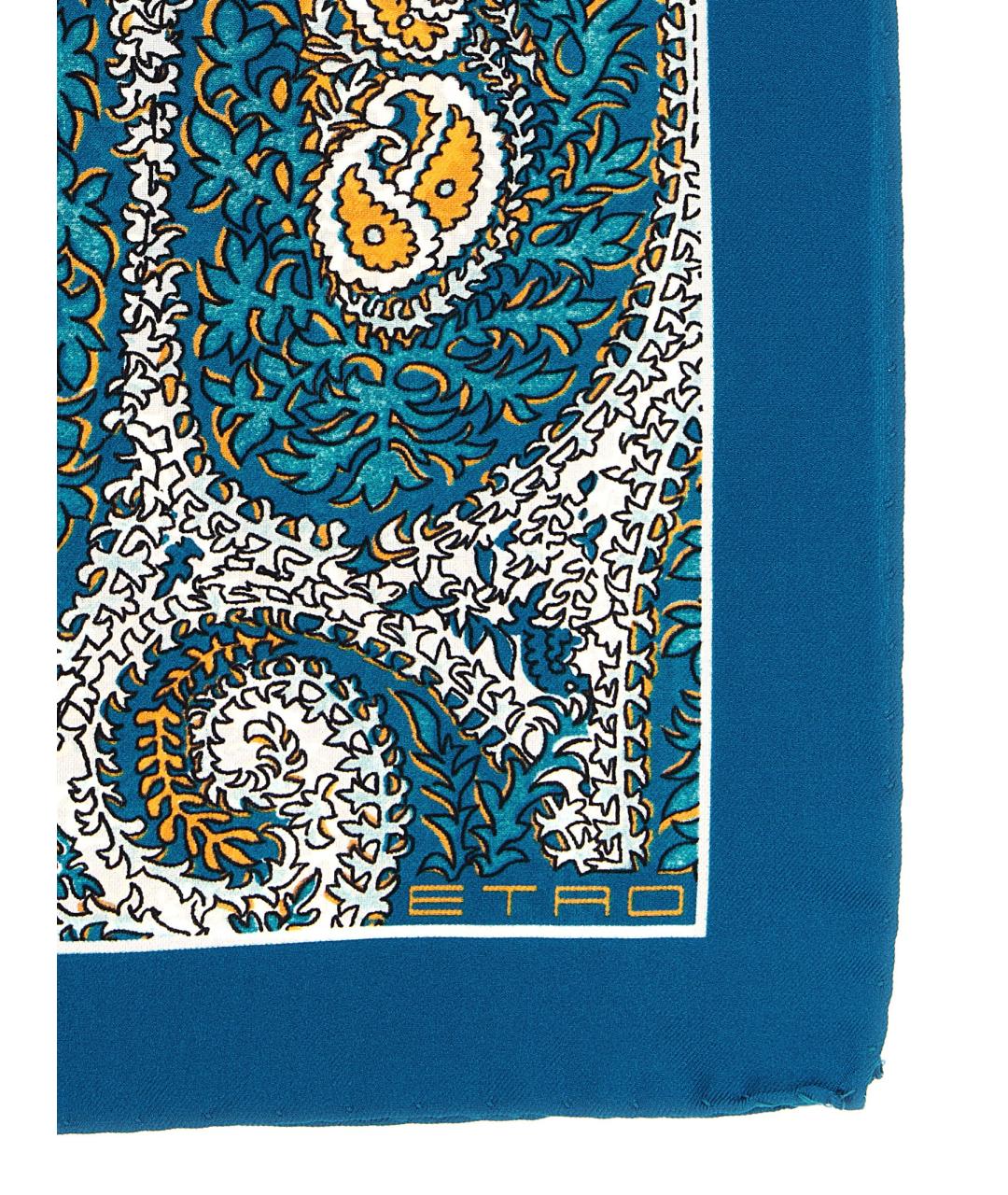 ETRO Синий шелковый платок, фото 2