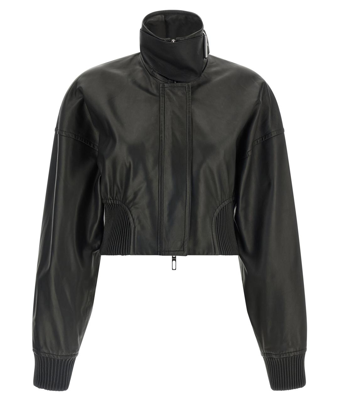 SPORTMAX Черная кожаная куртка, фото 1