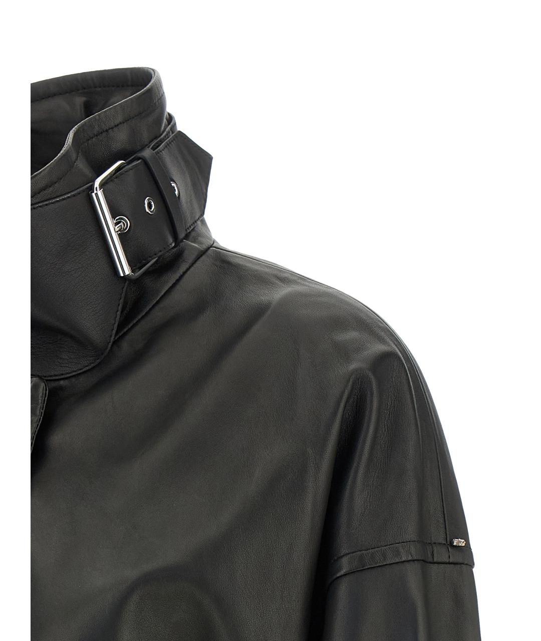 SPORTMAX Черная кожаная куртка, фото 4
