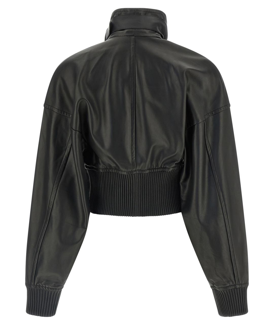 SPORTMAX Черная кожаная куртка, фото 2