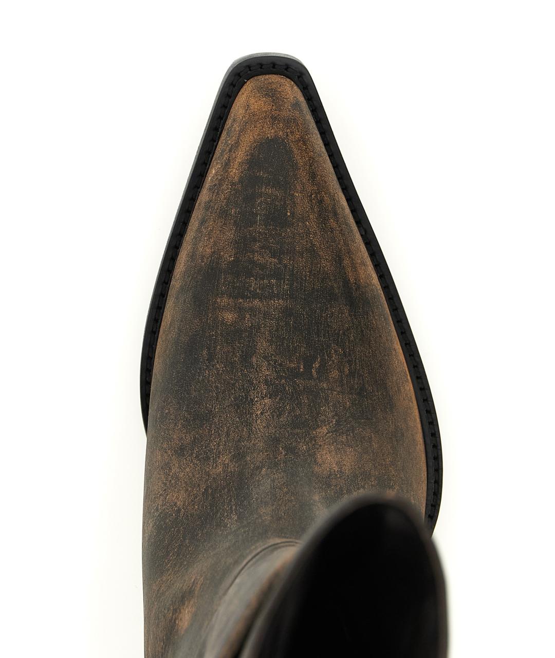 KHAITE Коричневые кожаные сапоги, фото 4