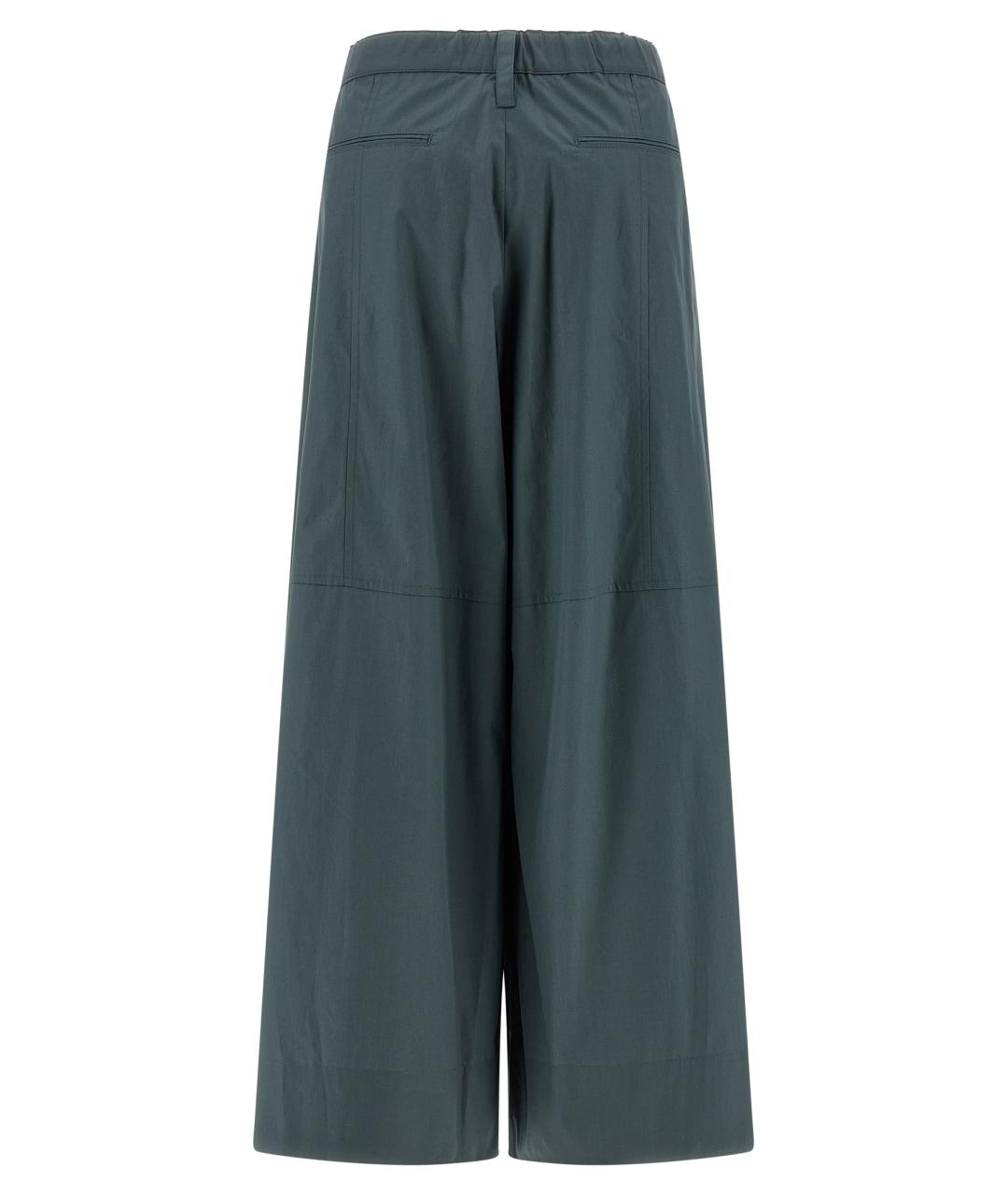 'S MAX MARA Синие хлопковые прямые брюки, фото 2