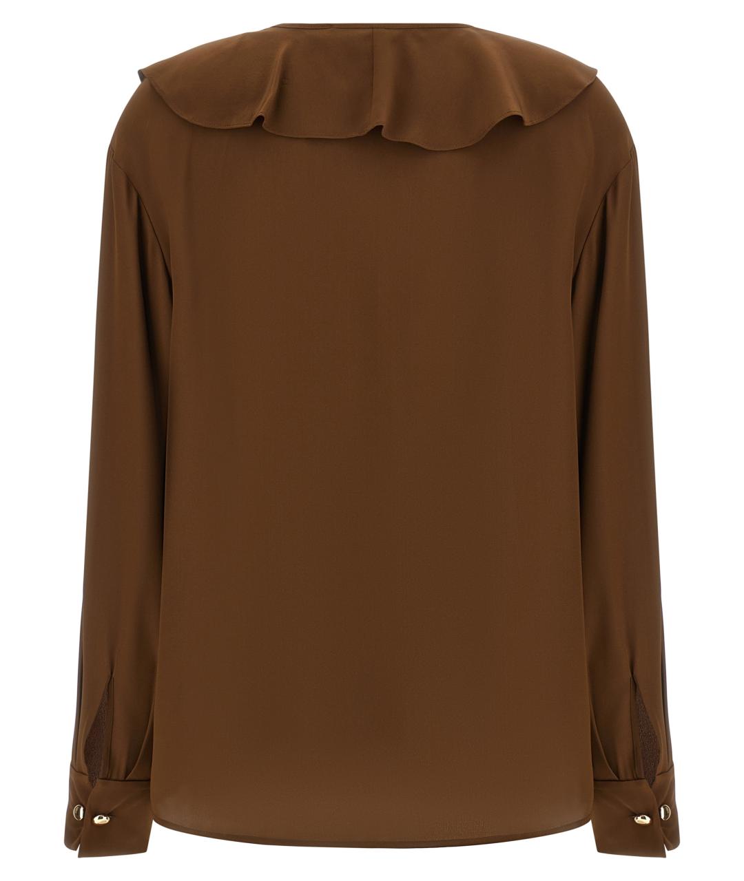 MAX MARA STUDIO Коричневая шелковая блузы, фото 2