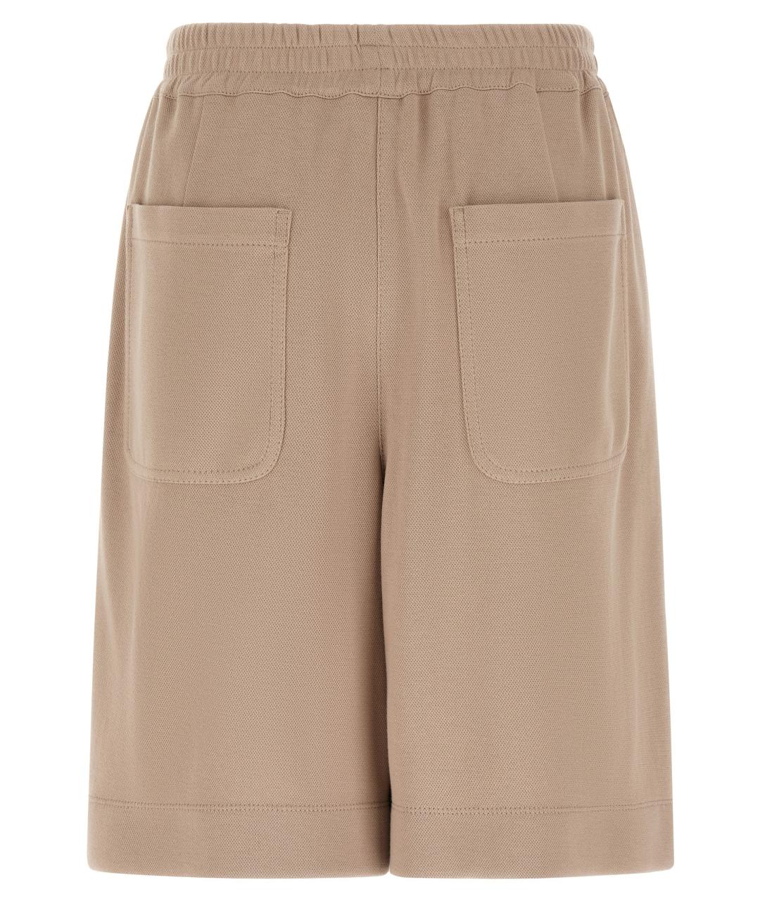 BRUNELLO CUCINELLI Коричневые хлопковые шорты, фото 2
