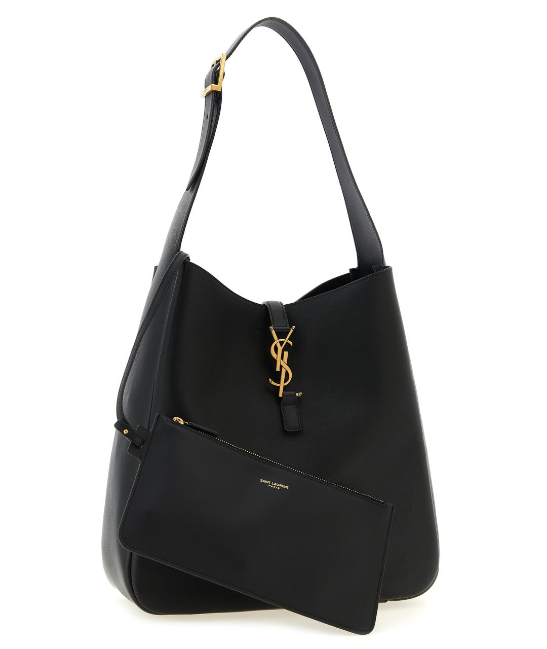 SAINT LAURENT Черная кожаная сумка через плечо, фото 3