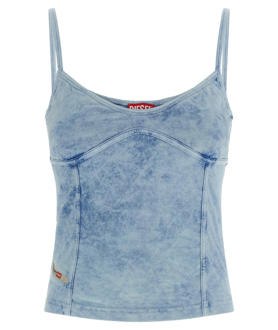DIESEL Голубая хлопковая майка, фото 1