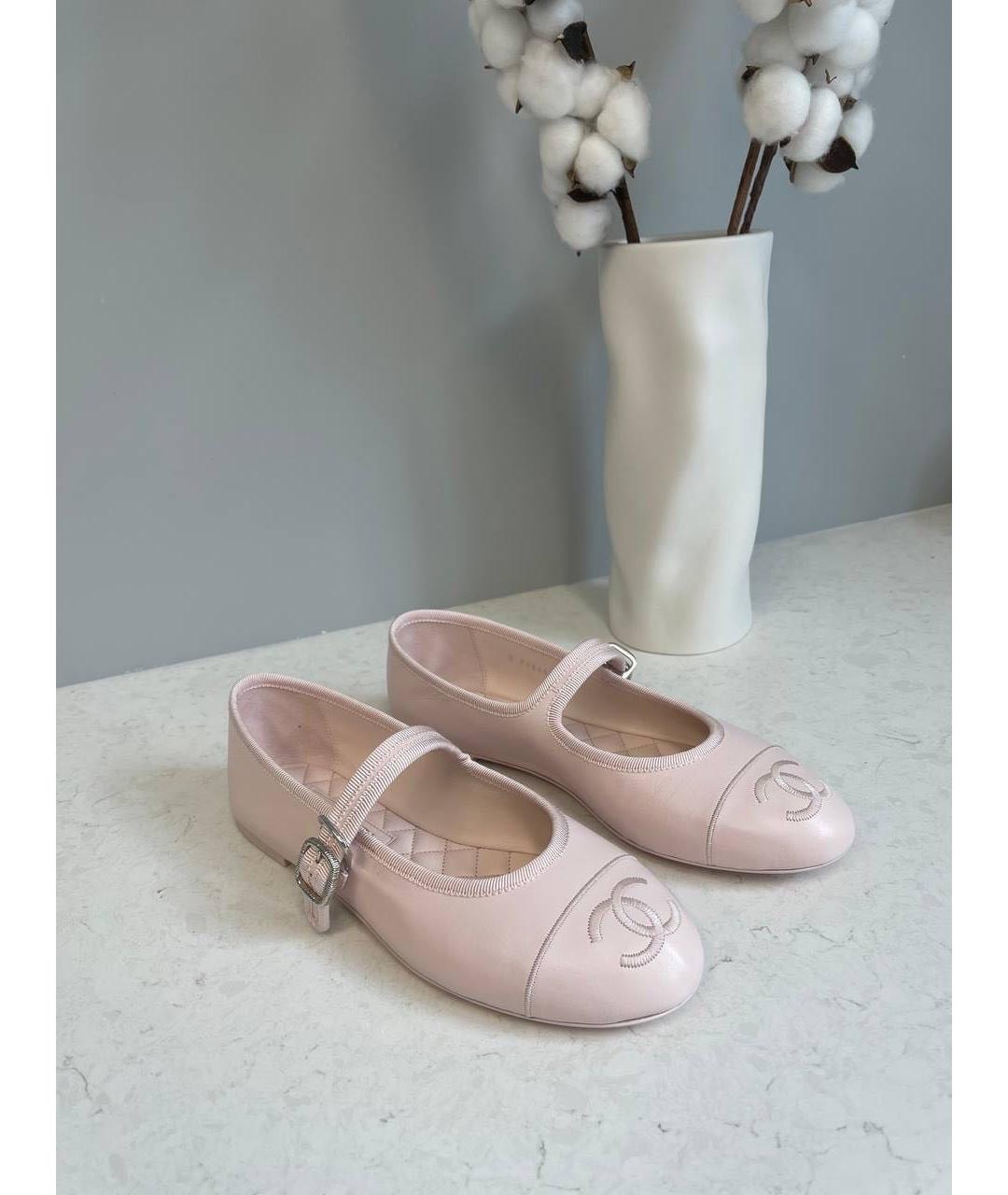 CHANEL Розовые кожаные балетки, фото 3