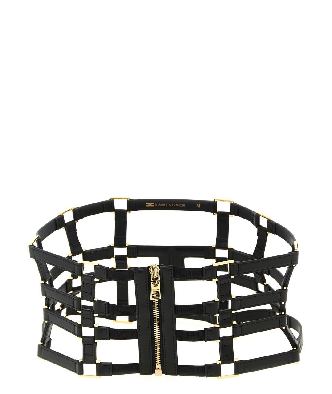 ELISABETTA FRANCHI Черный ремень из искусственной кожи, фото 2