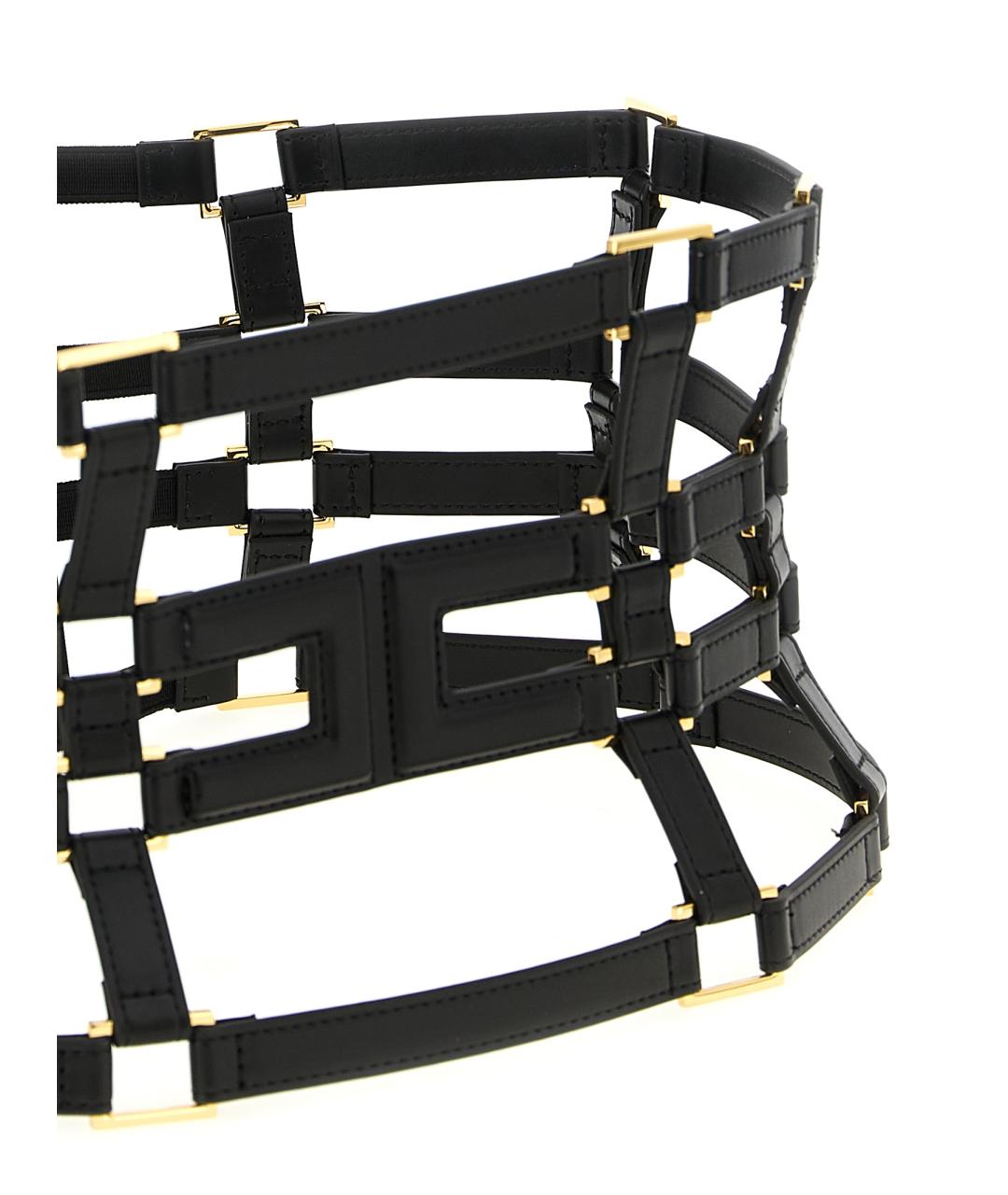 ELISABETTA FRANCHI Черный ремень из искусственной кожи, фото 3