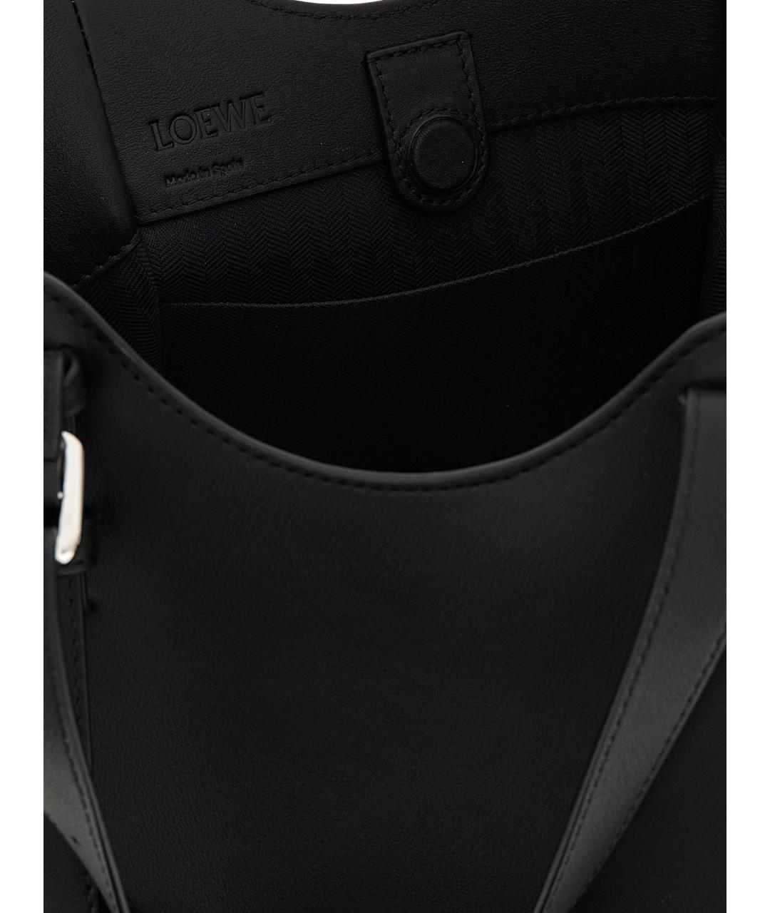 LOEWE Черная кожаная сумка тоут, фото 4