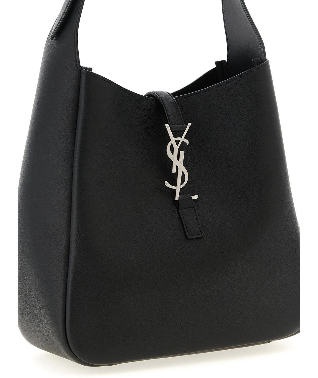 SAINT LAURENT Черная кожаная сумка через плечо, фото 3