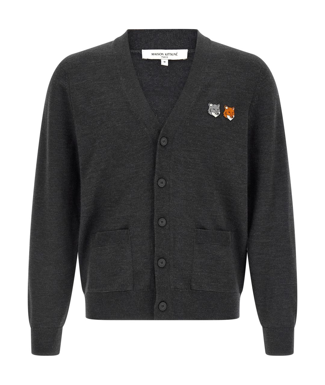 MAISON KITSUNE Серый шерстяной джемпер / свитер, фото 1