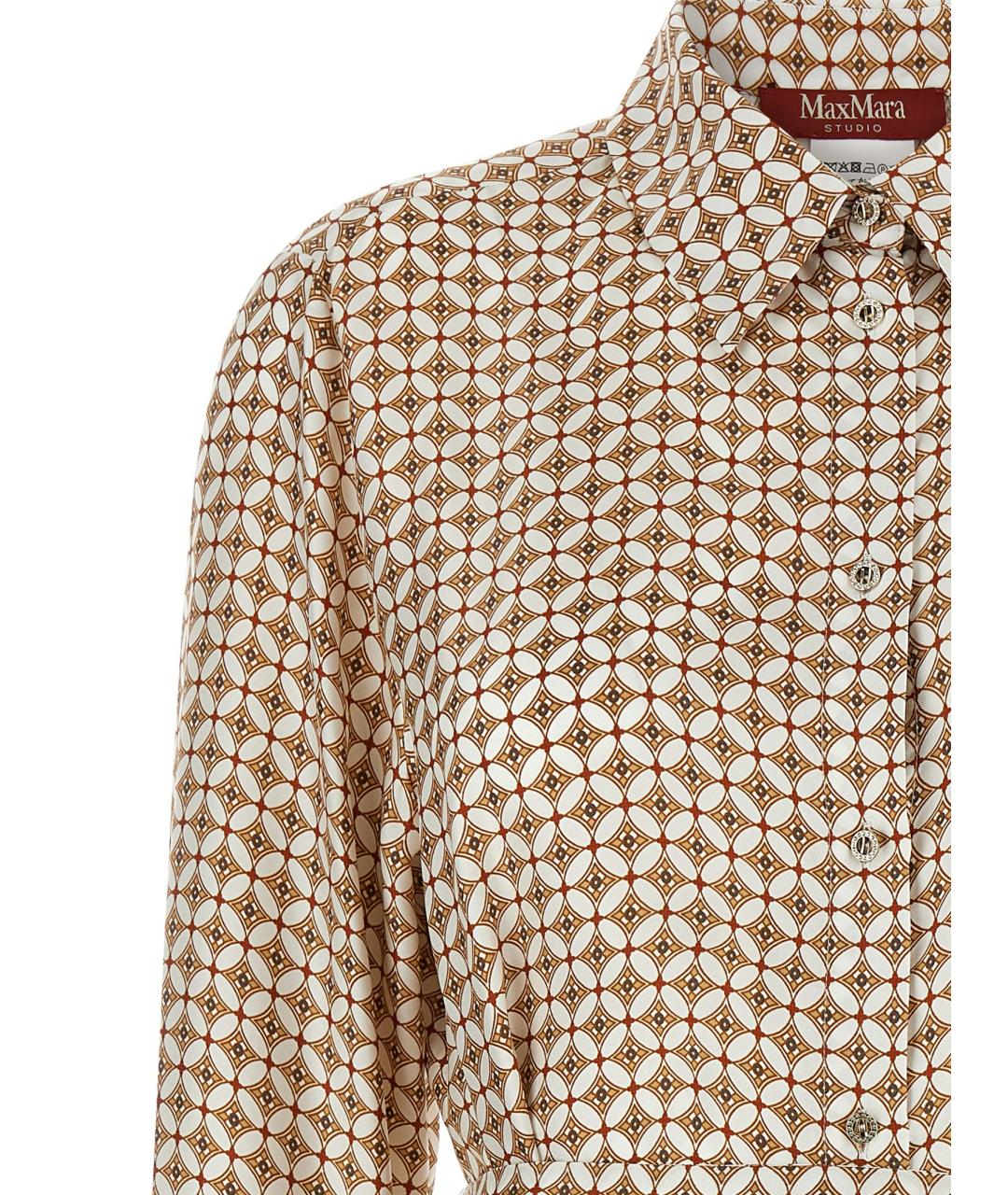 MAX MARA STUDIO Коричневая шелковая блузы, фото 3
