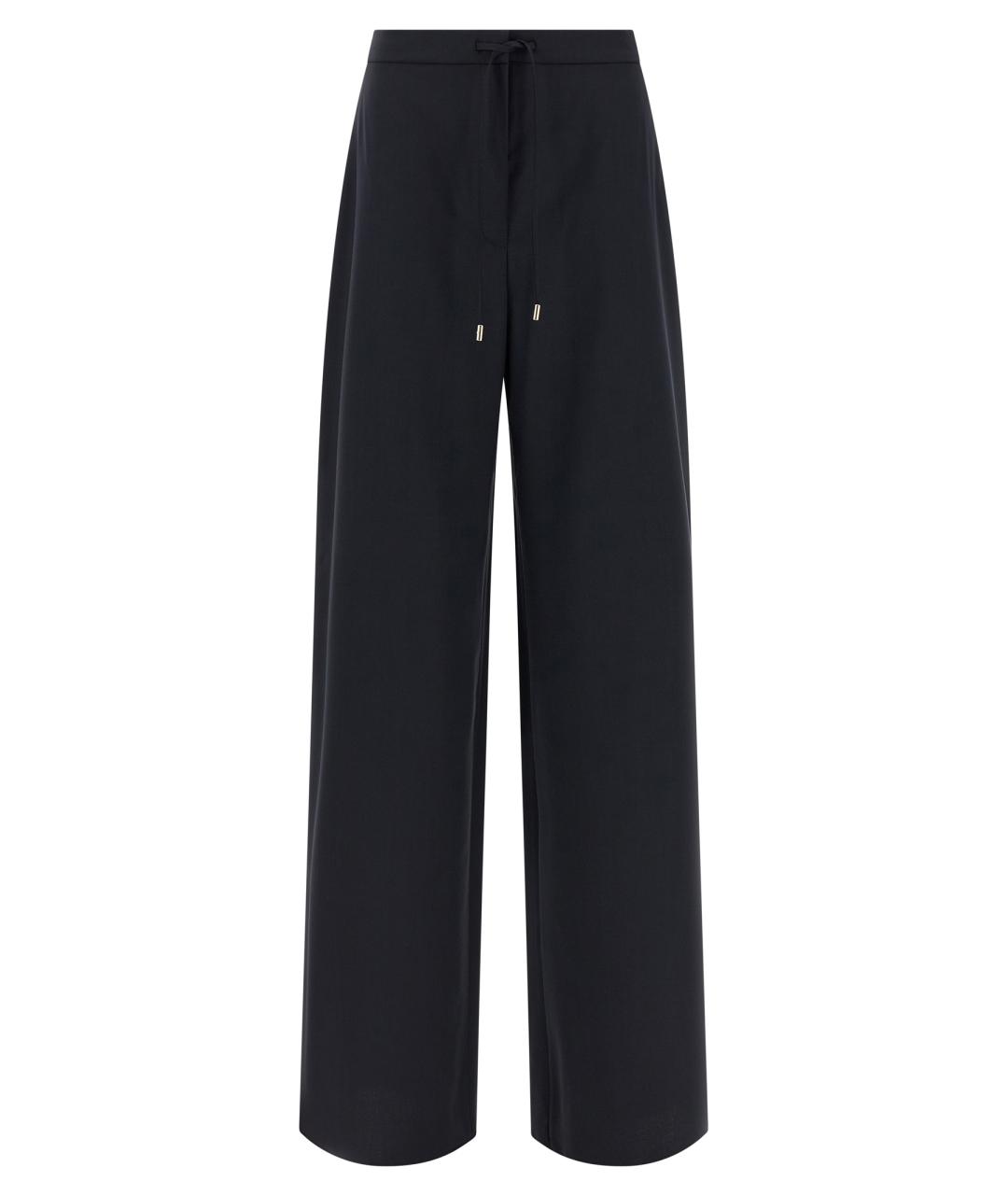 MAX MARA STUDIO Синие шерстяные прямые брюки, фото 1