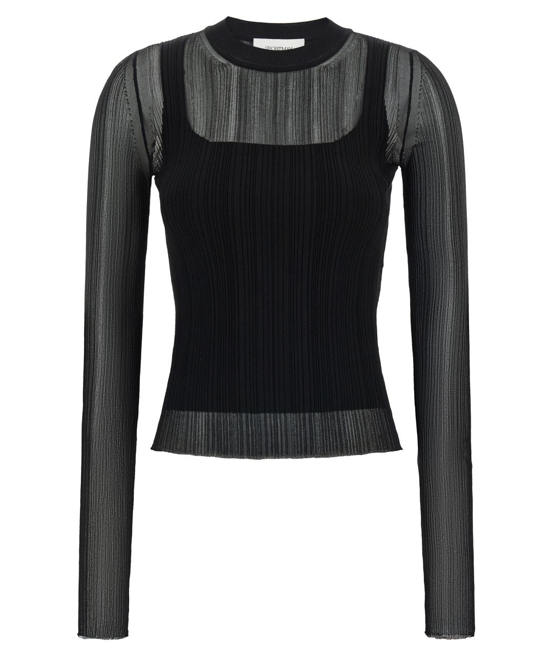 SPORTMAX Черный вискозный кардиган, фото 1