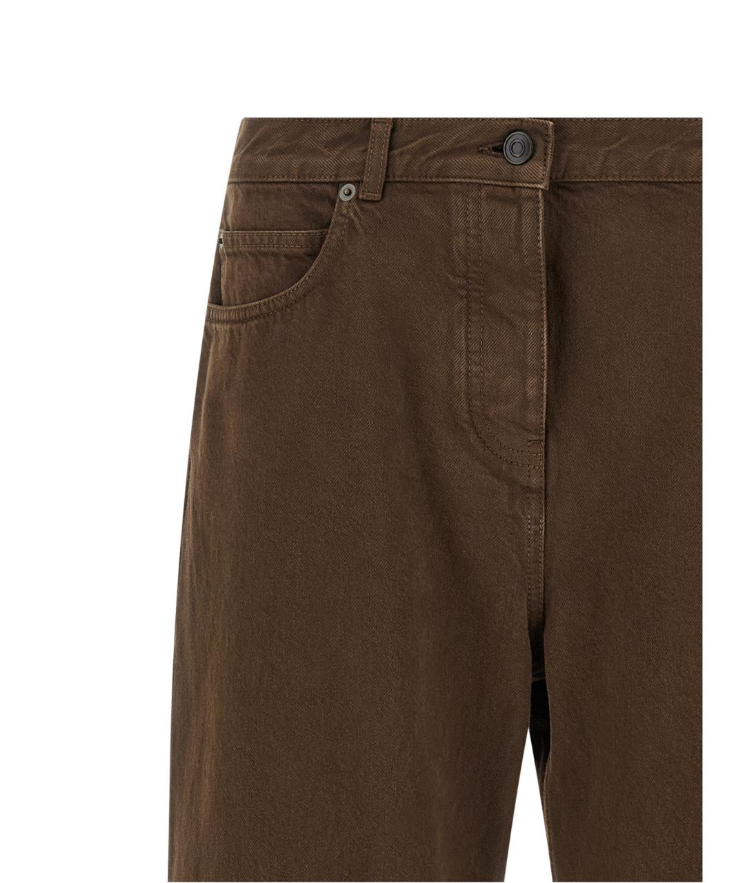 THE ROW Коричневые хлопковые прямые джинсы, фото 3