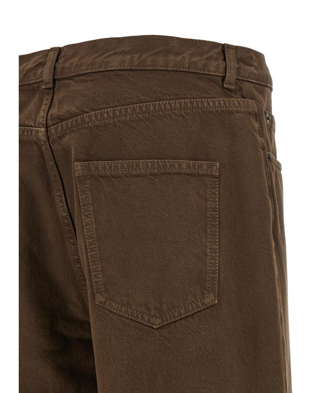 THE ROW Коричневые хлопковые прямые джинсы, фото 4