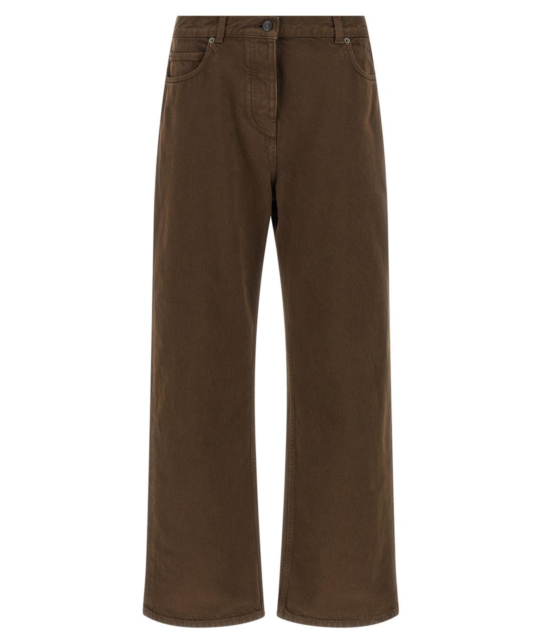 THE ROW Коричневые хлопковые прямые джинсы, фото 1