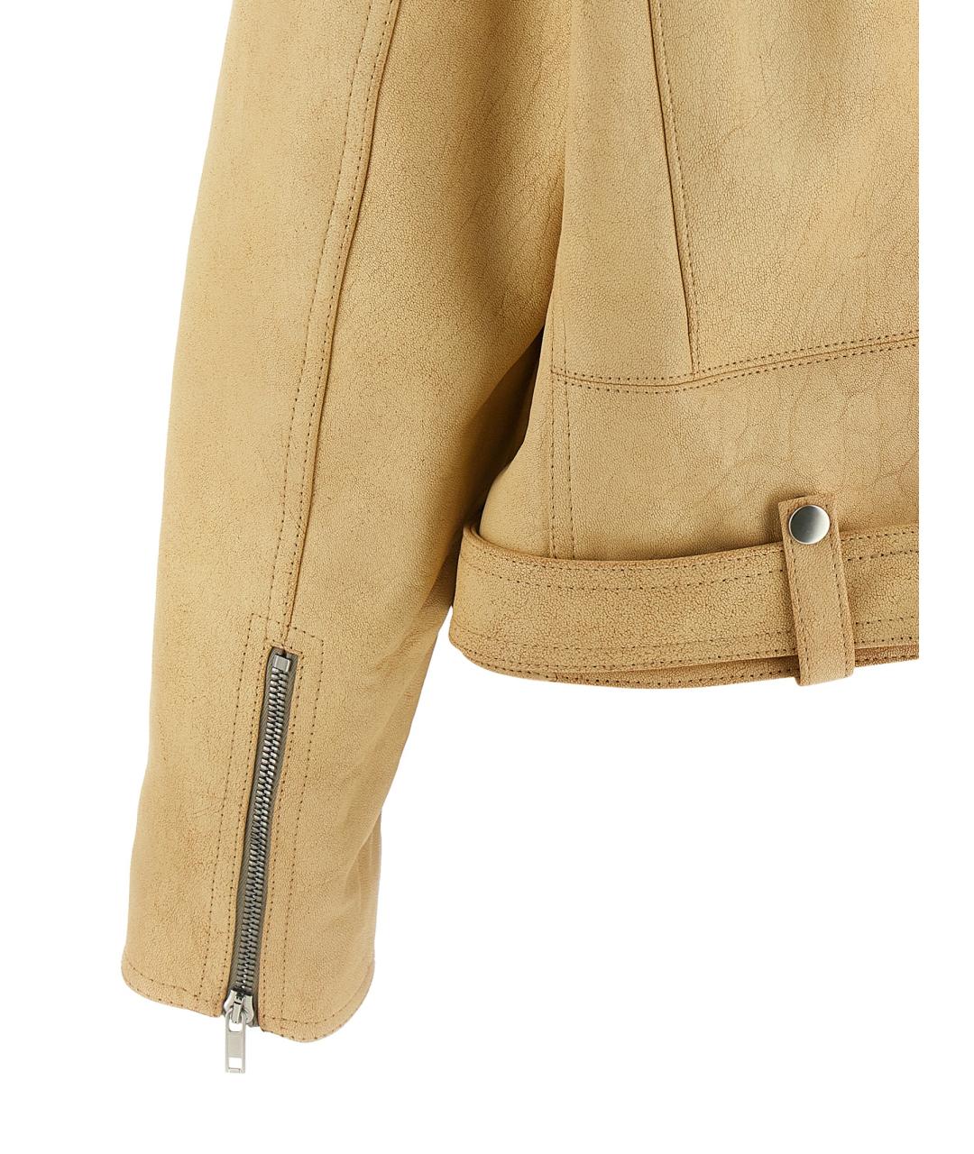 RICK OWENS Бежевая кожаная куртка, фото 4