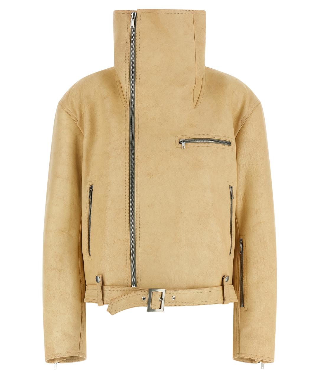 RICK OWENS Бежевая кожаная куртка, фото 1