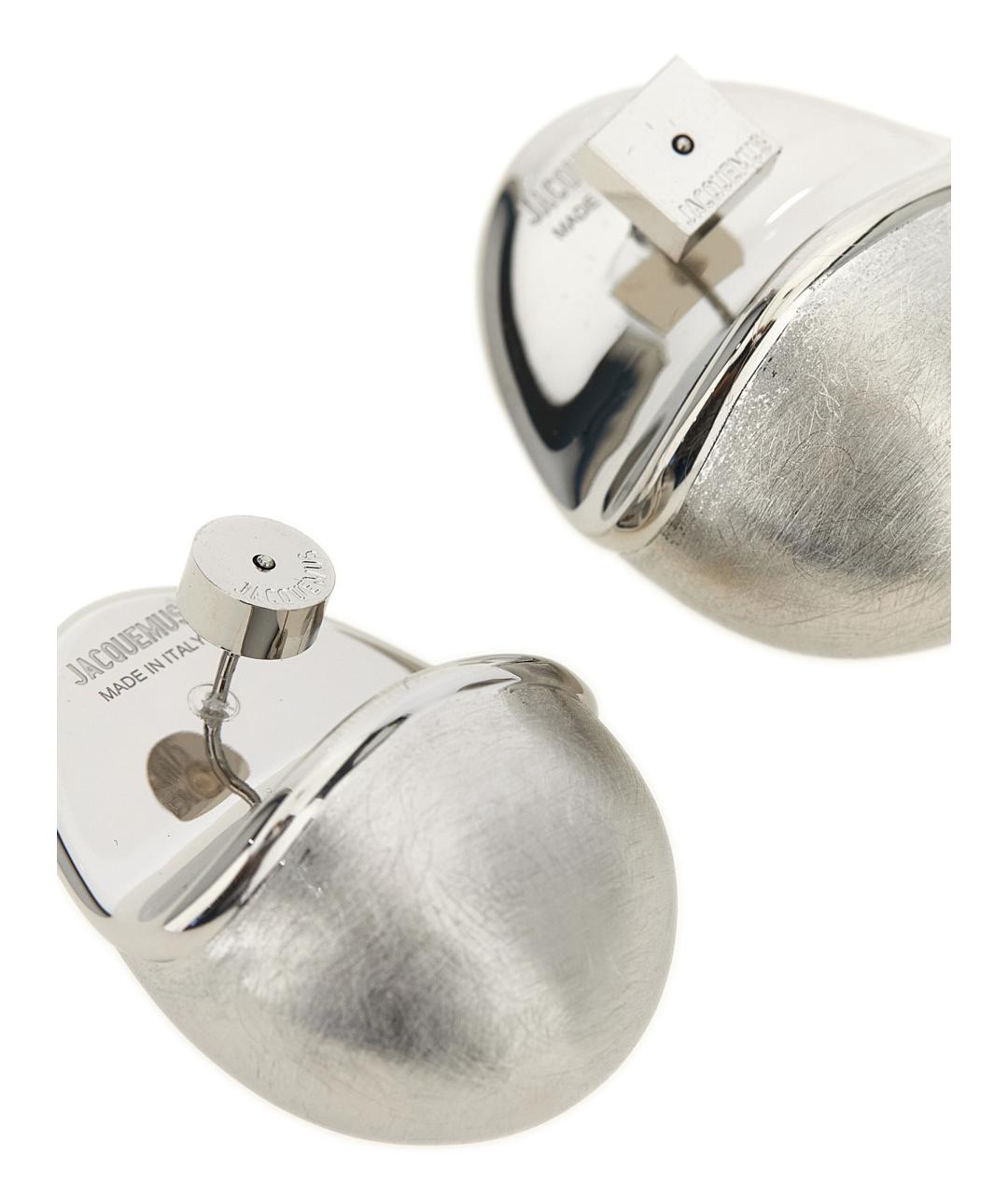 JACQUEMUS Серебряные металлические серьги, фото 3