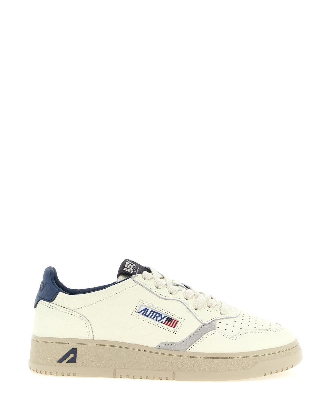 AUTRY Бежевые кожаные низкие кроссовки / кеды, фото 1