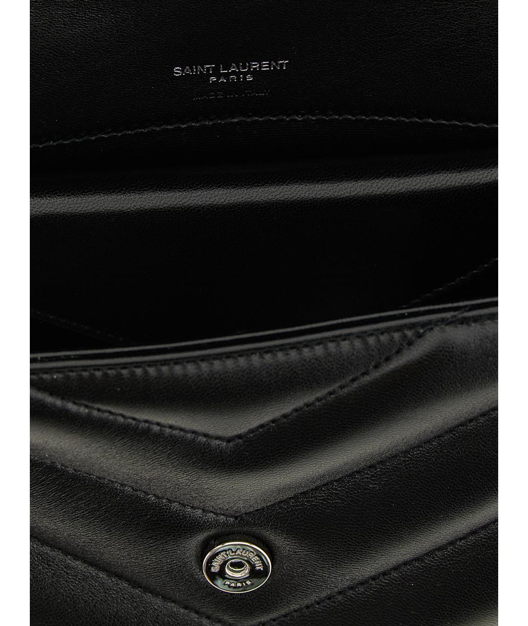 SAINT LAURENT Черная кожаная сумка через плечо, фото 4