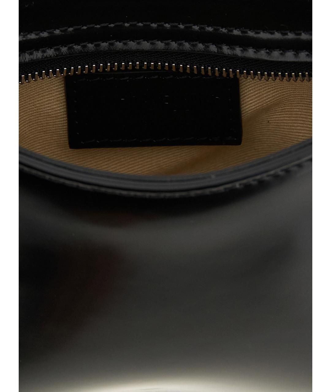 JACQUEMUS Черная кожаная сумка через плечо, фото 4