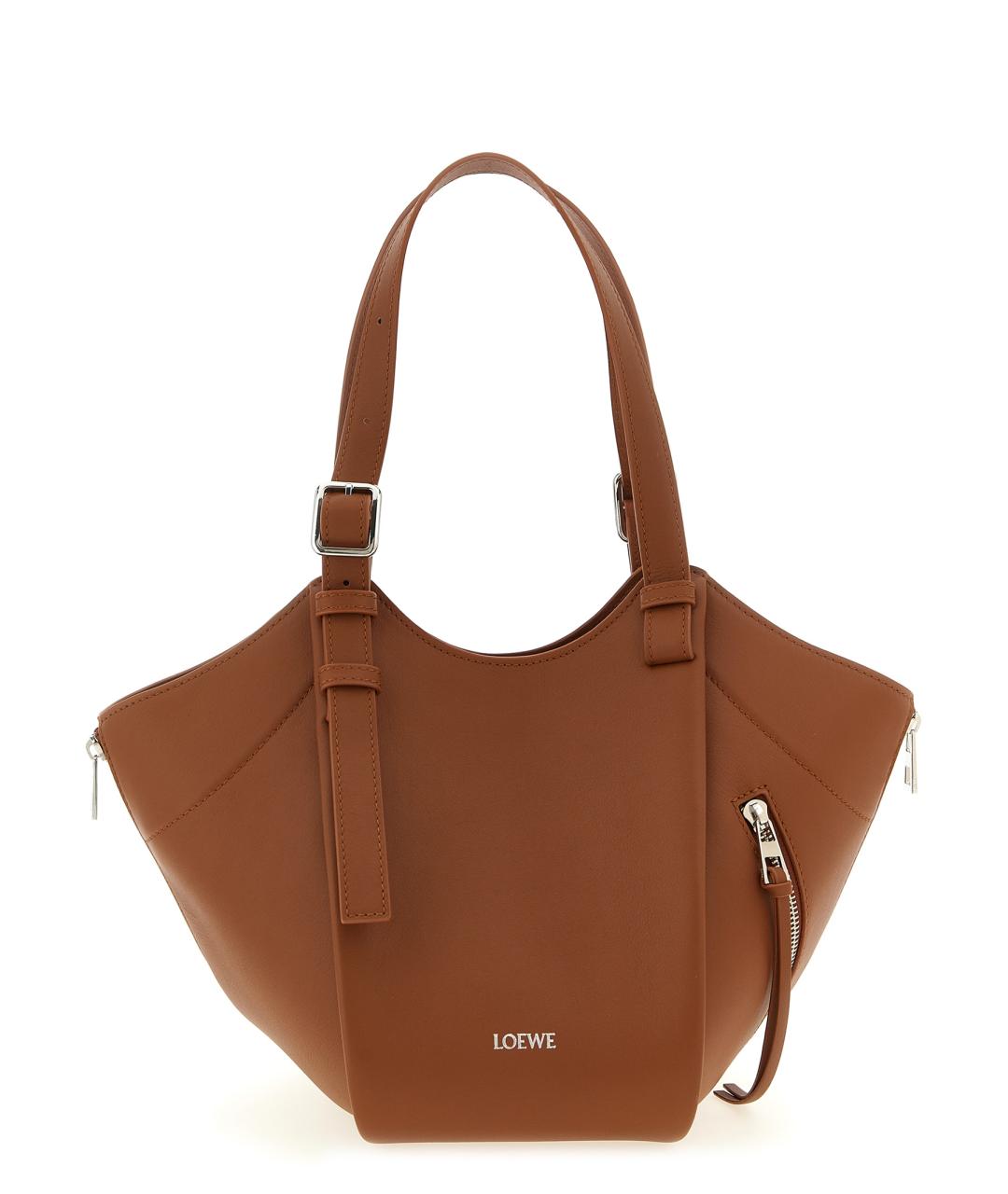 LOEWE Коричневая кожаная сумка тоут, фото 1