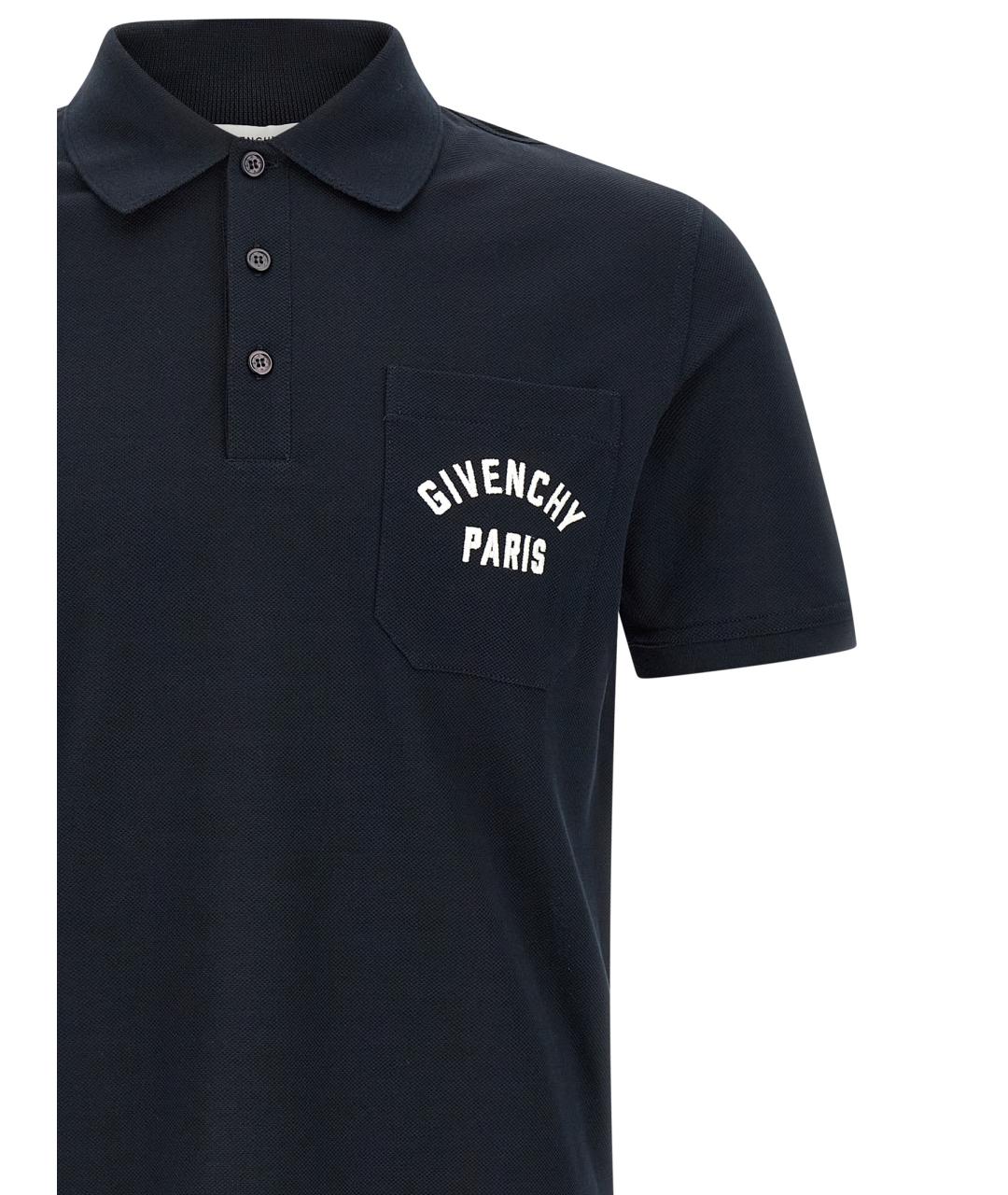GIVENCHY Синее хлопковое поло с коротким рукавом, фото 3