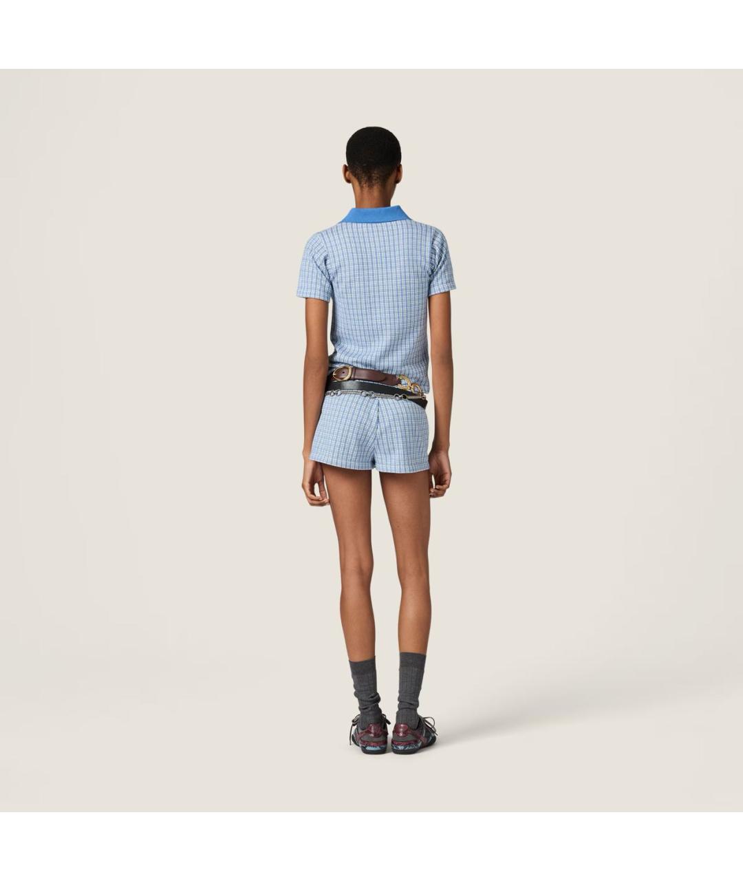 MIU MIU Голубые кашемировые шорты, фото 3