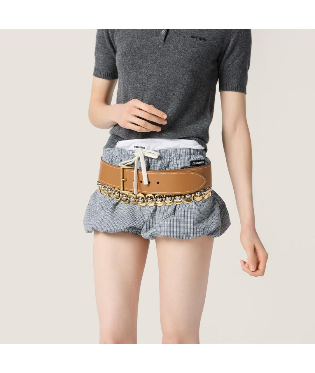 MIU MIU Антрацитовая кашемировая футболка, фото 4