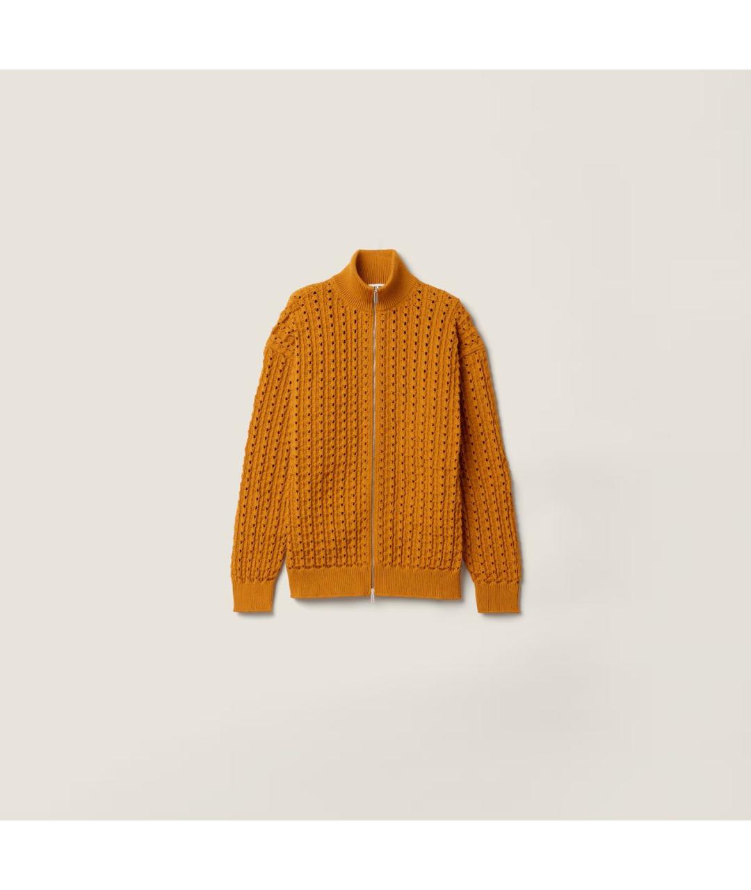 MIU MIU Оранжевый полиамидовый кардиган, фото 5