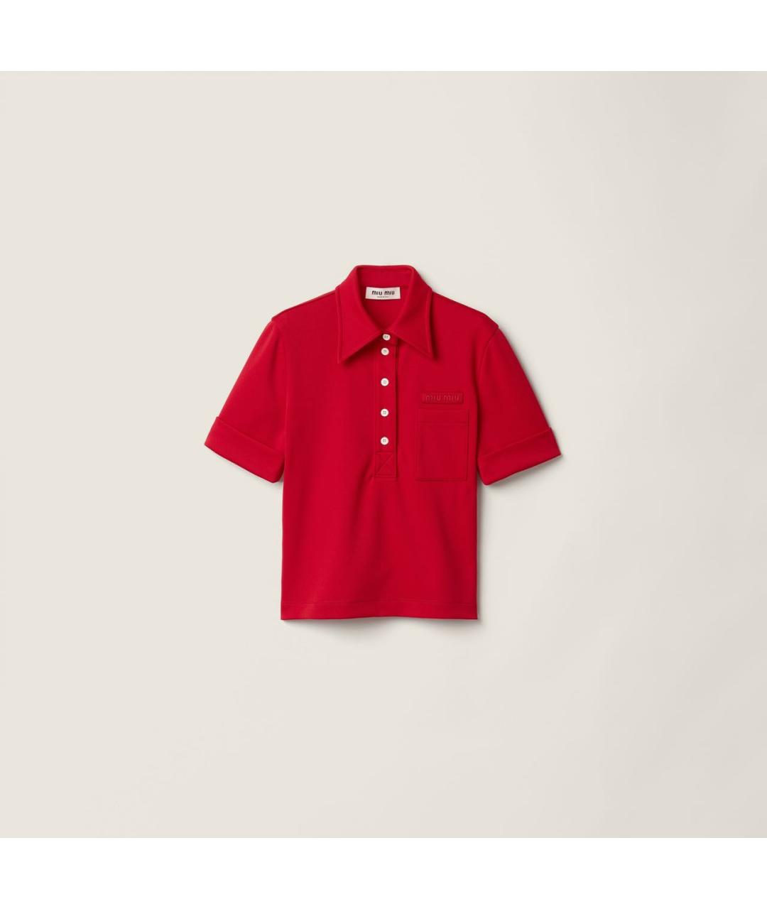 MIU MIU Красная полиэстеровая футболка, фото 5