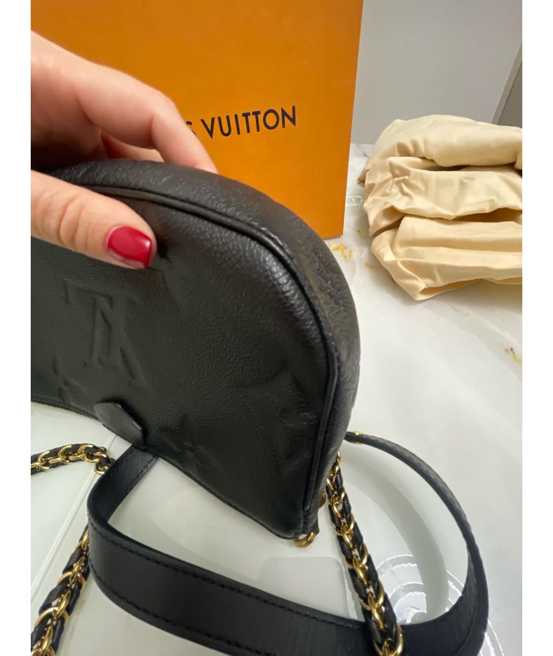 LOUIS VUITTON Черная кожаная сумка через плечо, фото 5