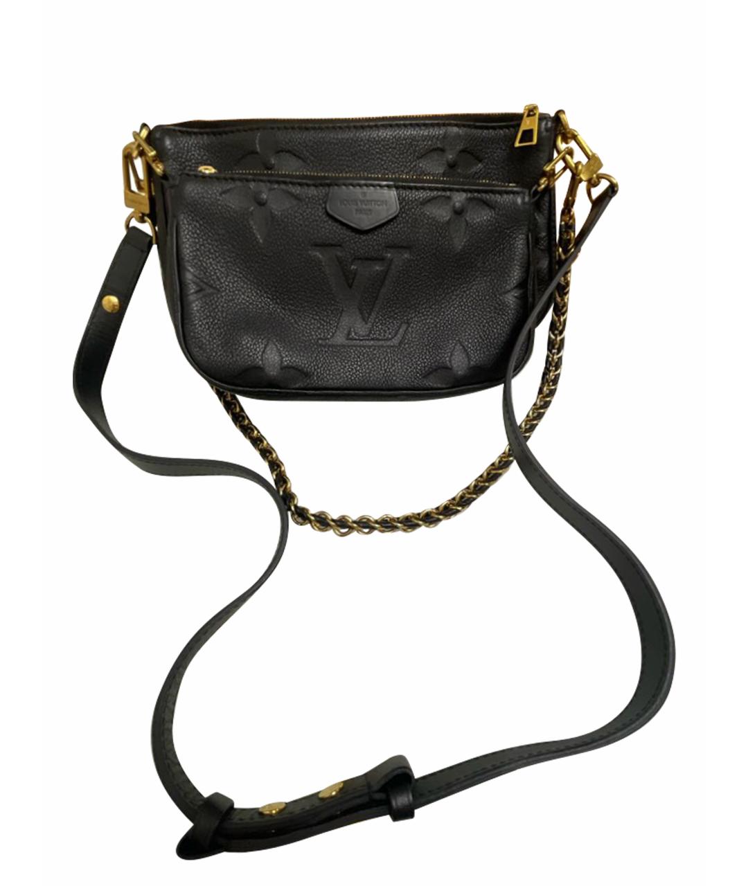 LOUIS VUITTON Черная кожаная сумка через плечо, фото 1