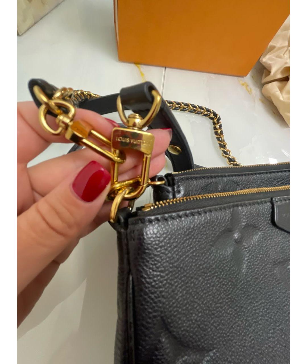 LOUIS VUITTON Черная кожаная сумка через плечо, фото 6