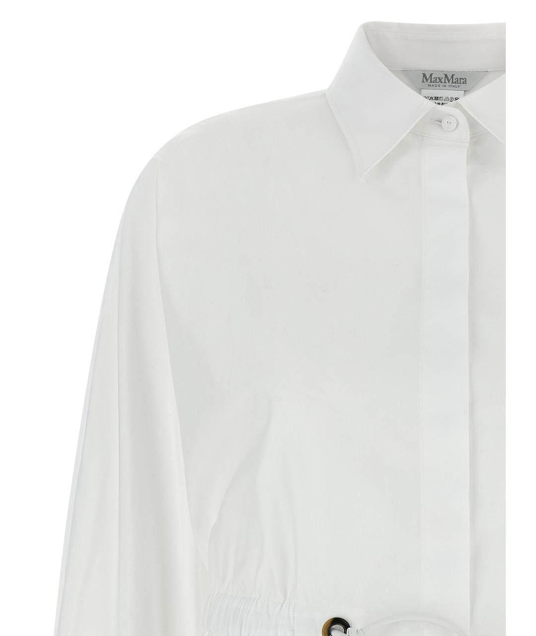 MAX MARA Белая хлопковая рубашка, фото 3