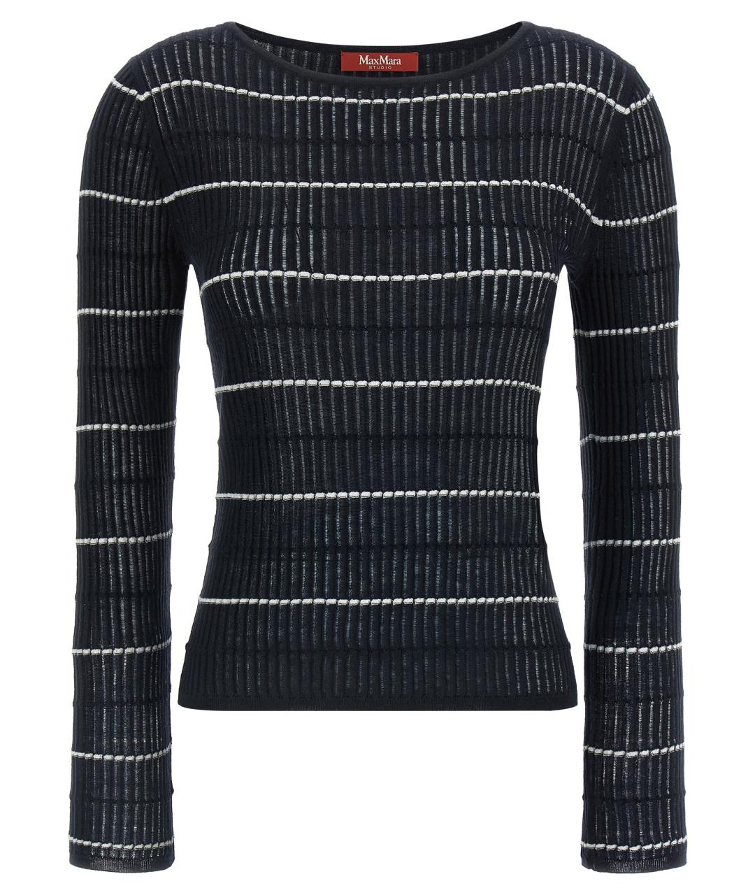 MAX MARA STUDIO Темно-синий шерстяной джемпер / свитер, фото 1