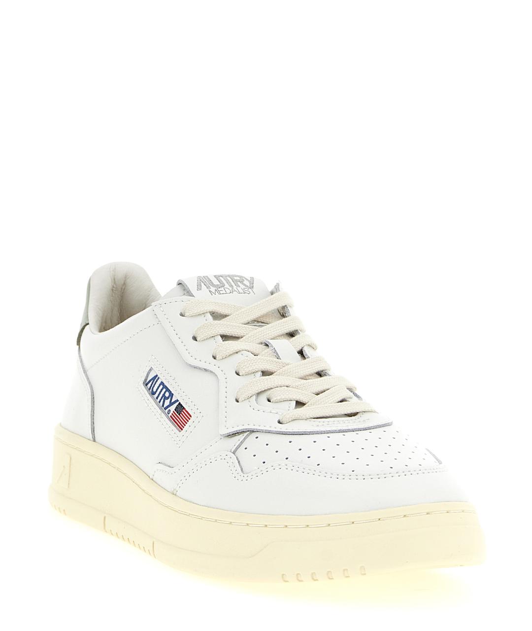 AUTRY Белые кожаные низкие кроссовки / кеды, фото 2