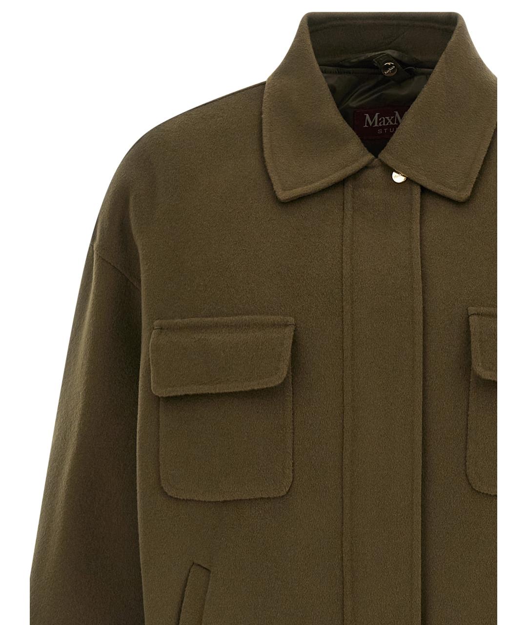 MAX MARA STUDIO Зеленая шерстяная куртка, фото 4