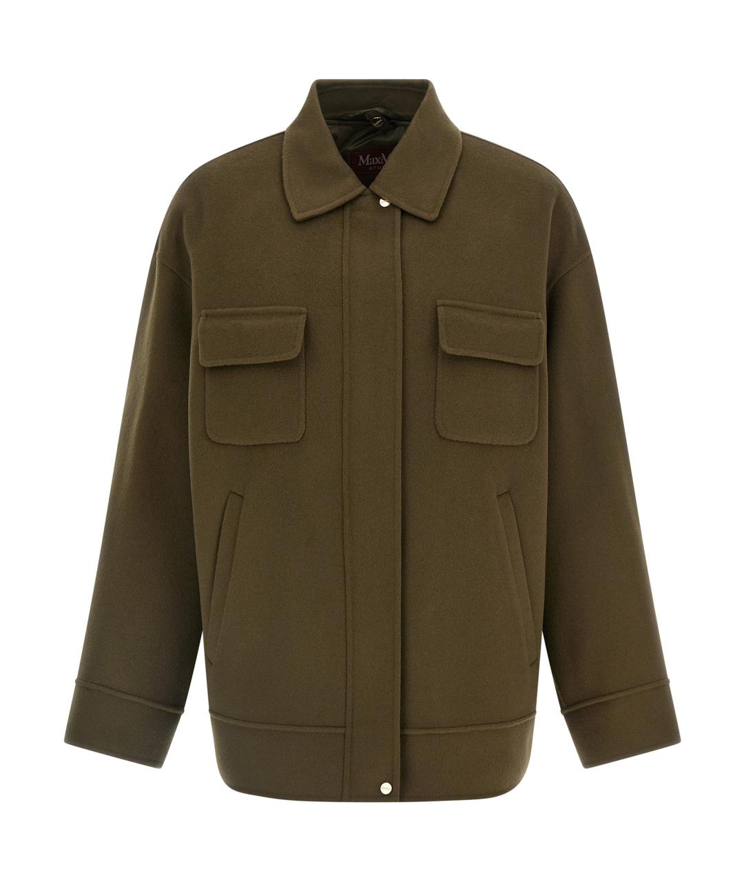 MAX MARA STUDIO Зеленая шерстяная куртка, фото 1