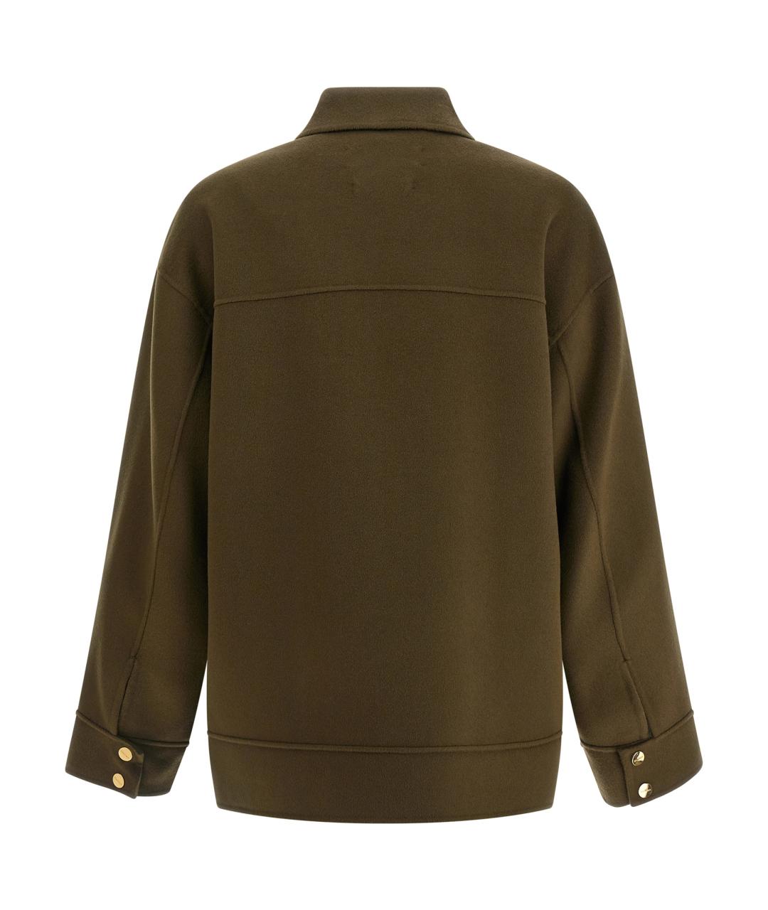 MAX MARA STUDIO Зеленая шерстяная куртка, фото 3