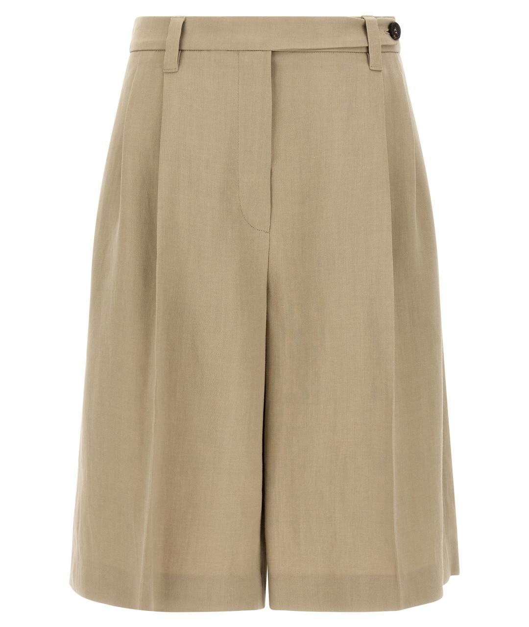 BRUNELLO CUCINELLI Бежевые льняные шорты, фото 1