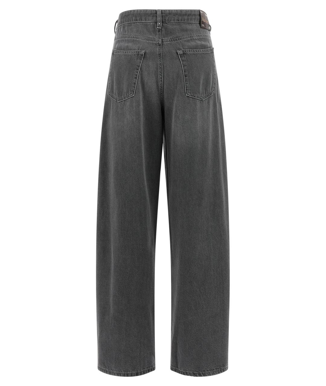 'S MAX MARA Серые хлопковые прямые джинсы, фото 2