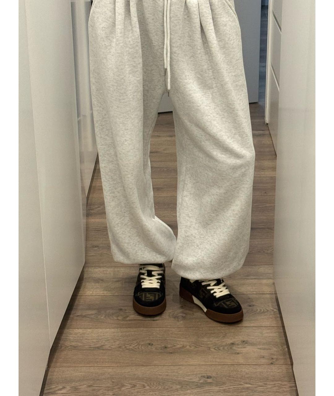 FENDI Коричневые текстильные кеды, фото 8