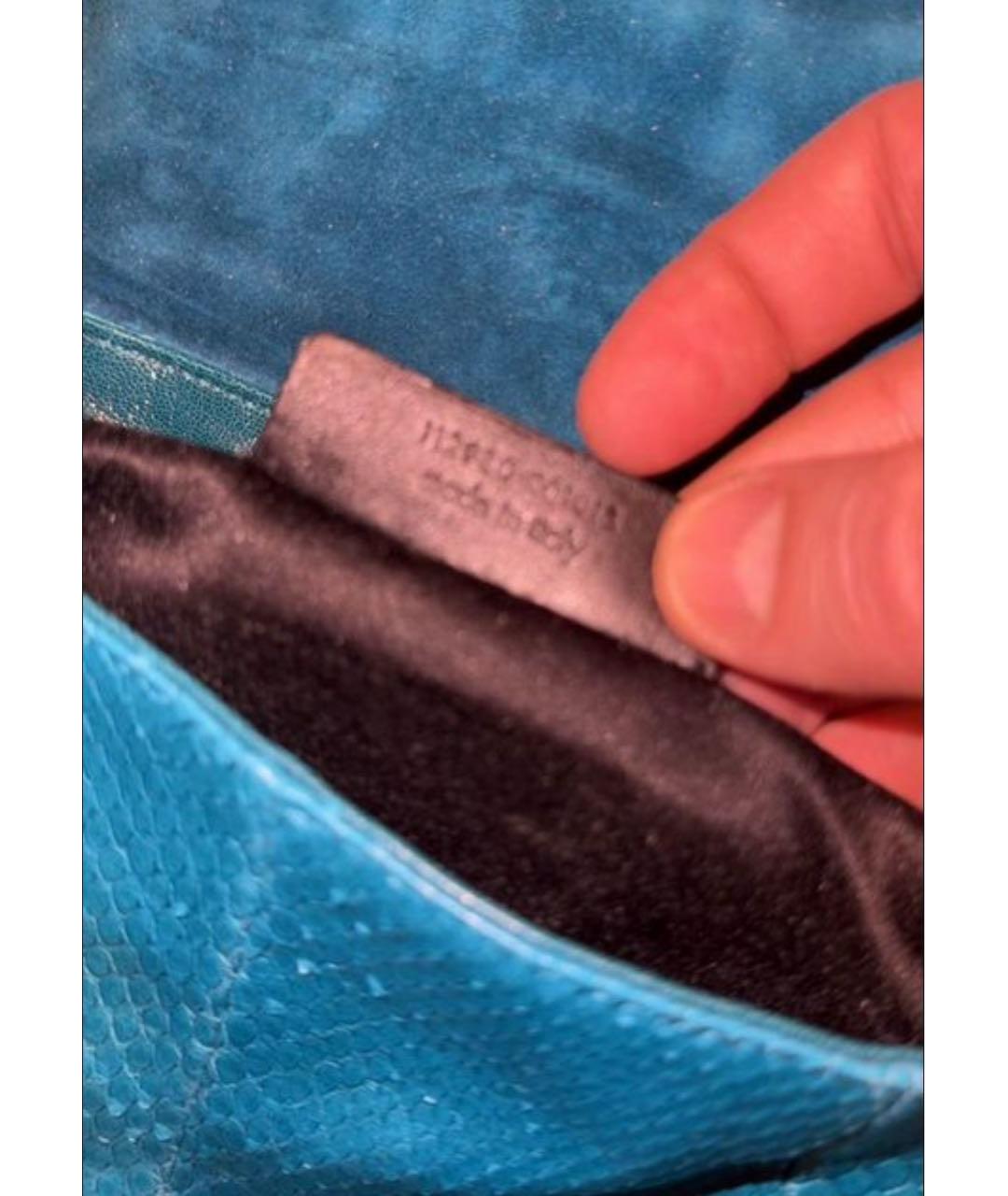 SAINT LAURENT Бирюзовая сумка с короткими ручками, фото 6