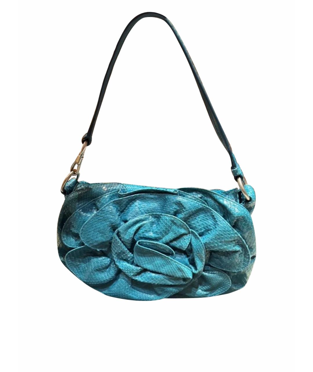 SAINT LAURENT Бирюзовая сумка с короткими ручками, фото 1