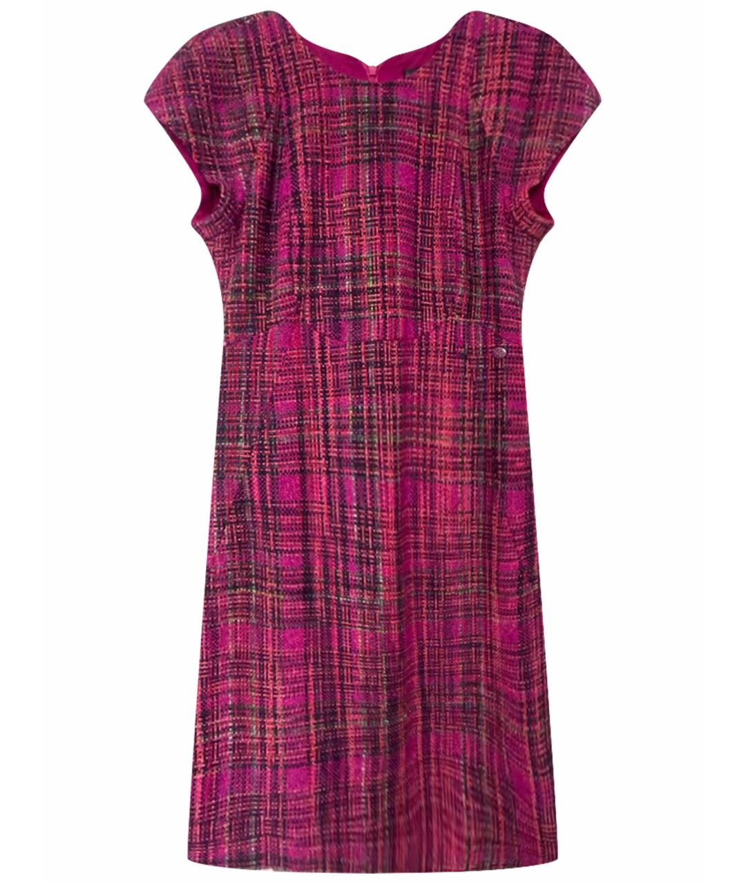 CHANEL Фуксия твидовое коктейльное платье, фото 1